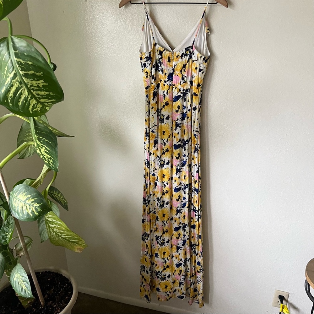 Lulus | Berryessa Yellow Floral Print Sleeveless Maxi Dress - Picture 5 of 7